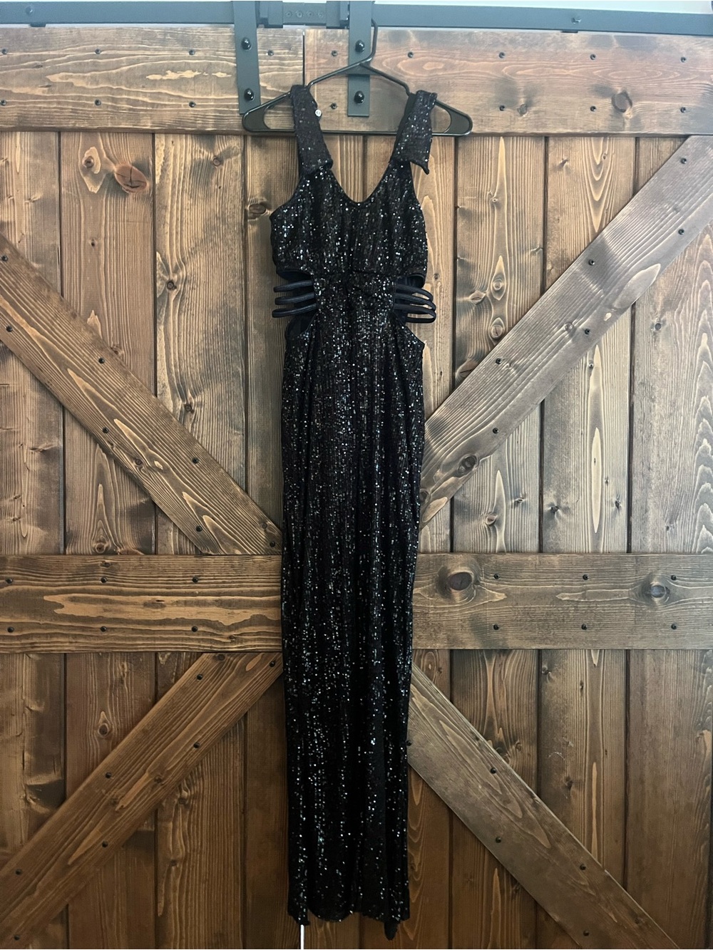 Girls Black Sequin Dance Costume Dress